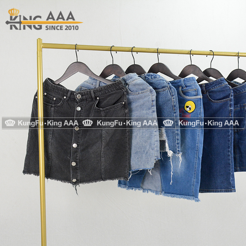 Secondhand Denim Mini Skirts wholesale product display 3